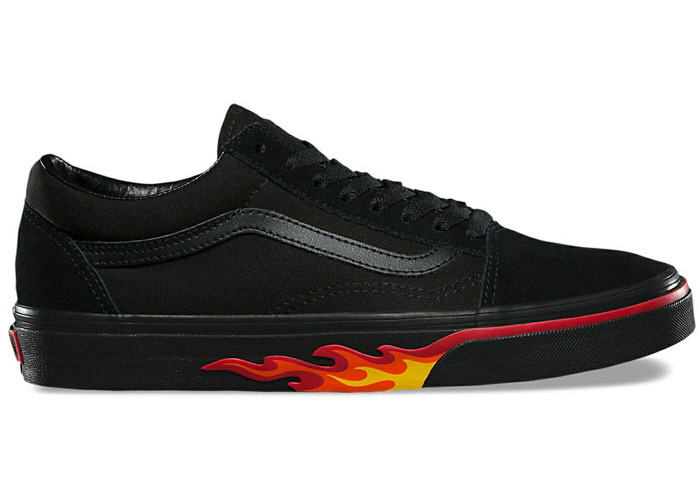 ヴァンズ バンズ 黒色 ブラック オールドスクール スニーカー メンズ VANS OLD SKOOL FLAME WALL / BLACK BLACK|スニケス
