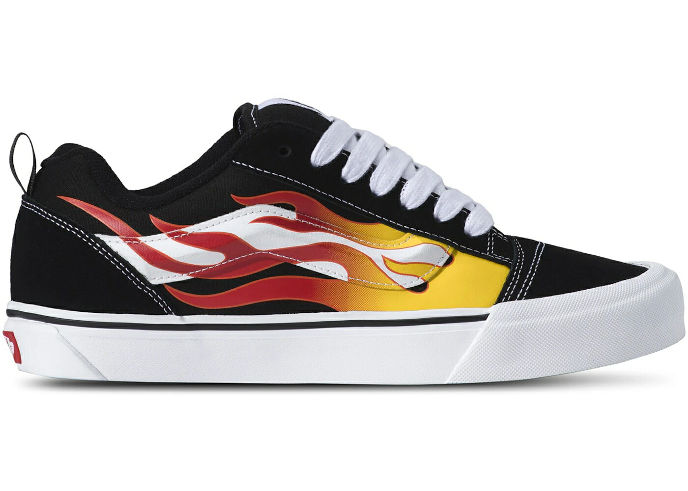 ヴァンズ バンズ 黒いこと 黒いこと 赤 赤いこと 白いこと 白いこと スニーカー メンズ VANS KNU SKOOL FLAME / BLACK RED WHITE スニーカー-メンズ靴