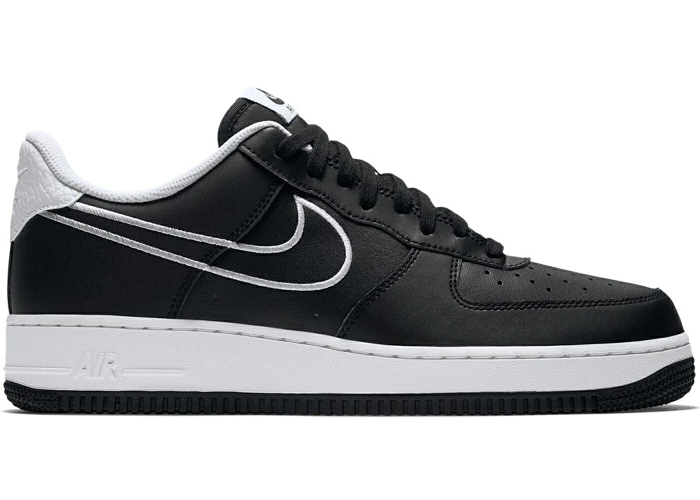 ナイキ なめし革 黒いこと 黒いこと 白いこと 白いこと 空軍 スニーカー メンズ NIKE AIR FORCE 1 LOW LEATHER BLACK WHITE (2018) / BLACK WHITE
