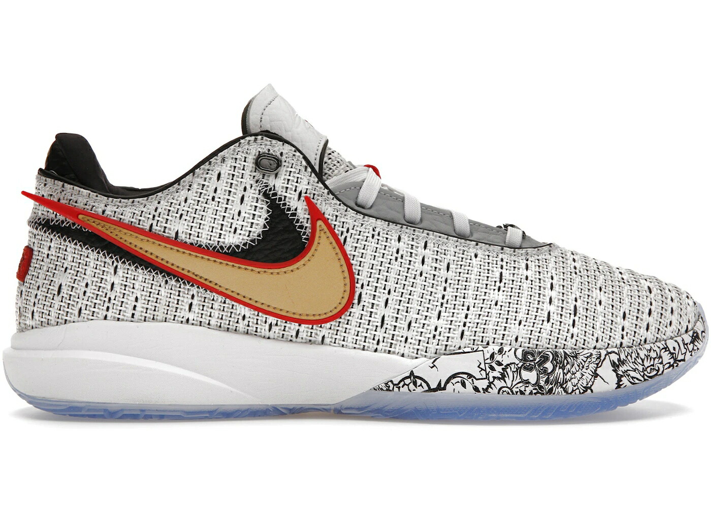 ナイキ レブロン 白色 ホワイト ゴールド 黒色 ブラック スニーカー メンズ NIKE LEBRON 20 THE DEBUT / WHITE METALLIC GOLD BLACK