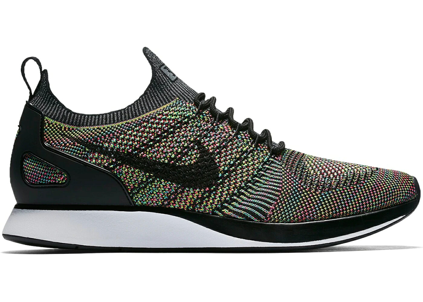 ナイキ フライニット 白色 ホワイト 黒色 ブラック 青色 ブルー スニーカー メンズ NIKE MARIAH FLYKNIT RACER MULTI-COLOR / WHITE BLACK VOLT CHLORINE BLUE|スニケス