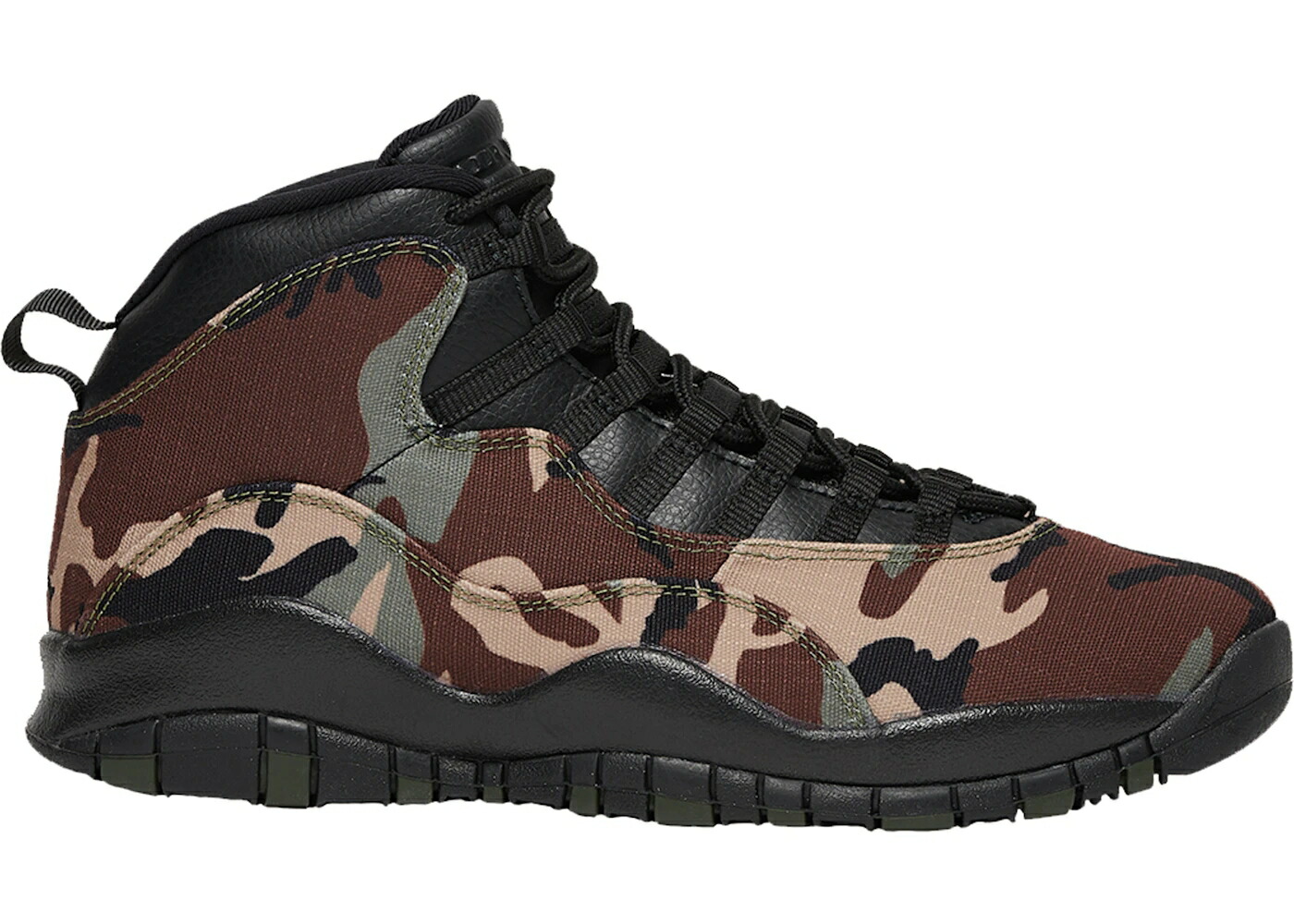 ナイキ ジョーダン ウッドランド 間鴨柄 オリーブ 黒いこと 黒いこと 正規陸軍 スニーカー メンズ JORDAN 10 RETRO WOODLAND CAMO / MEDIUM OLIVE BLACK DARK ARMY