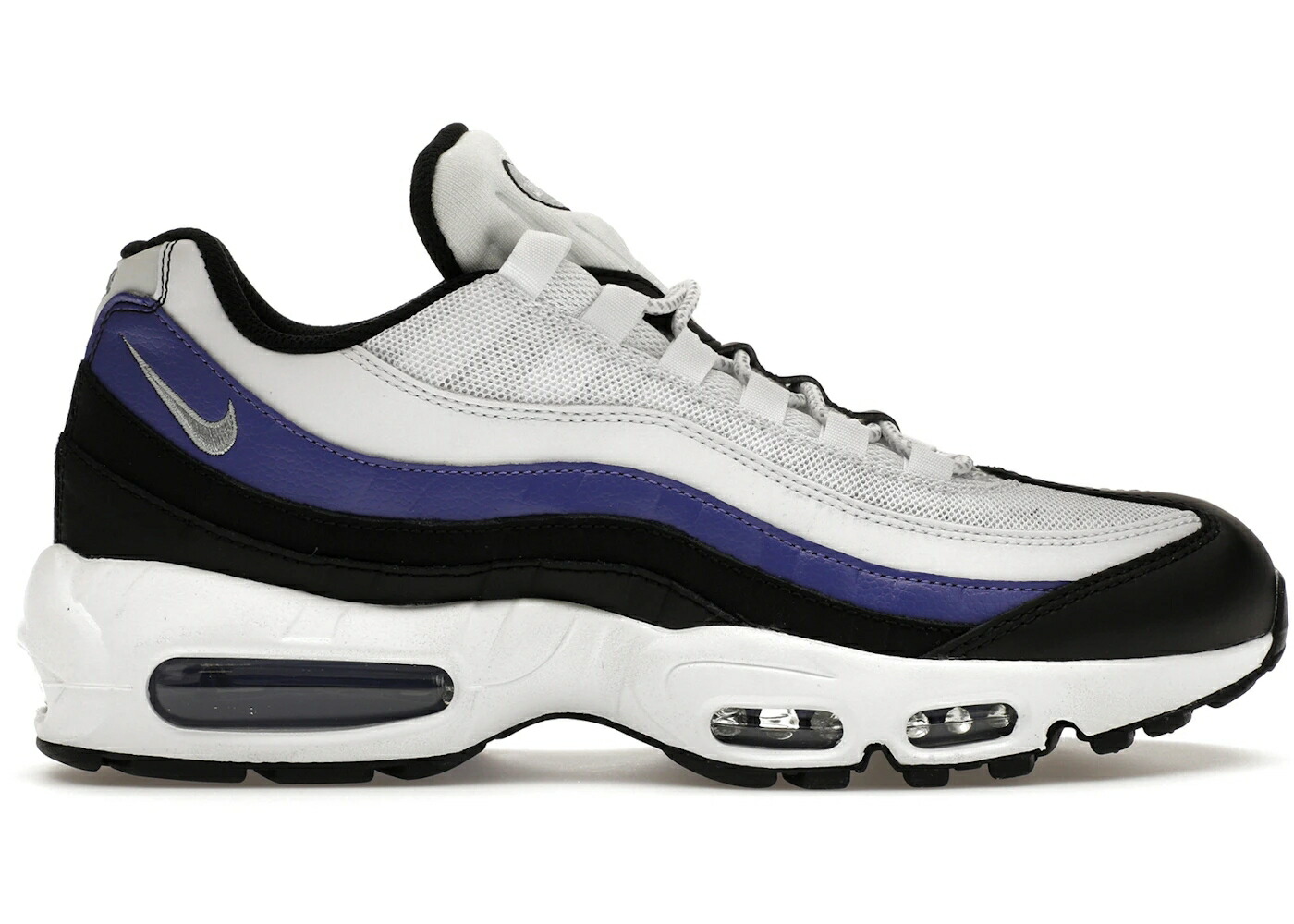 ナイキ マックス 白色 ホワイト 紫 バイオレット 銀色 シルバー 黒色 ブラック エアマックス スニーカー メンズ NIKE AIR MAX 95 SE WHITE PERSIAN VIOLET / WHITE METALLIC SILVER BLACK