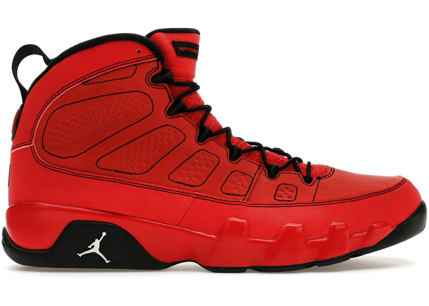 ナイキ ジョーダン 赤 レッド 白色 ホワイト 黒色 ブラック スニーカー メンズ JORDAN 9 RETRO MOTORBOAT JONES / CHALLENGE RED WHITE BLACK