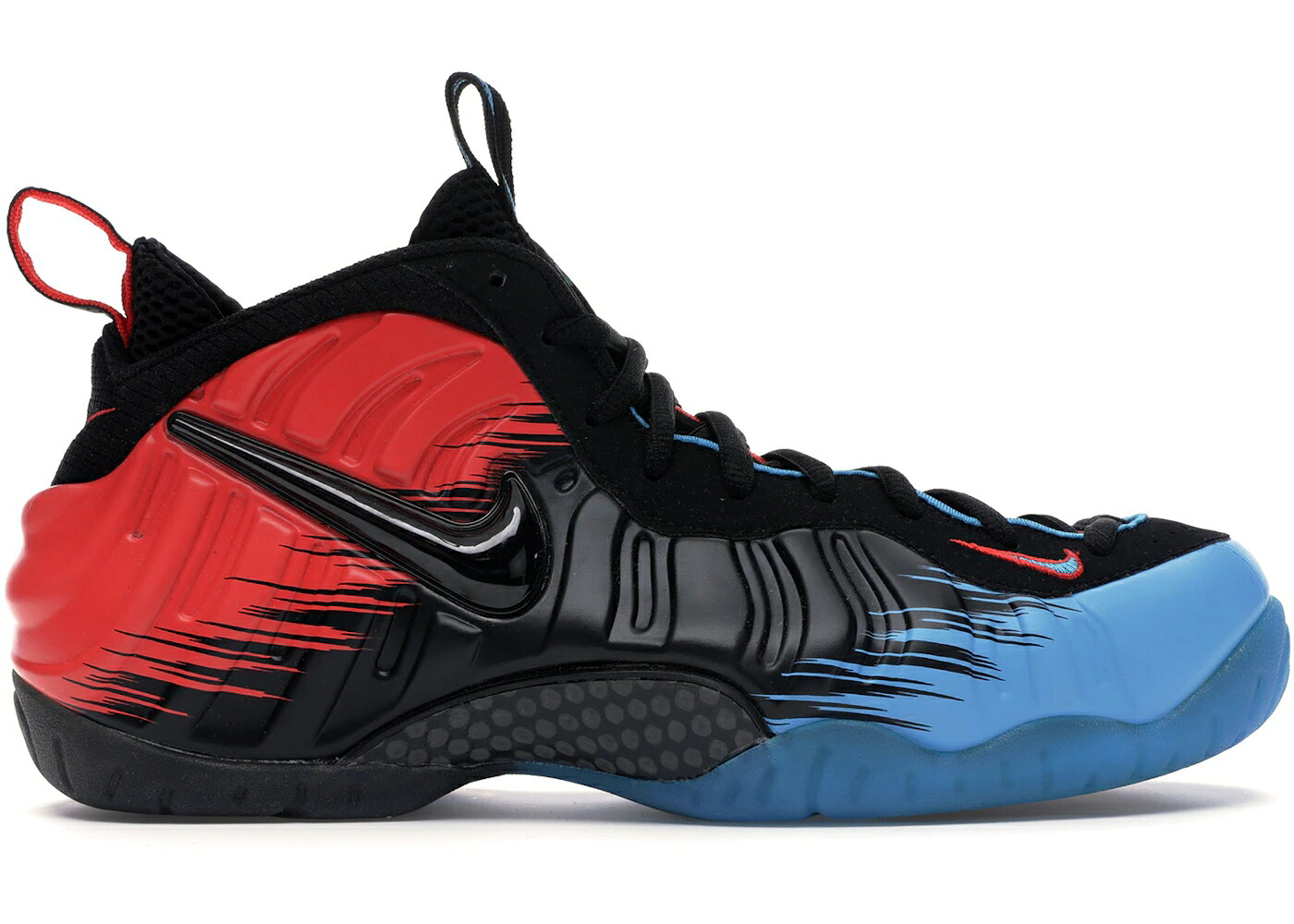 ナイキ フォームポジット プロ 青色 ブルー 黒色 ブラック クリムゾン エアフォームポジットプロ スニーカー メンズ NIKE AIR FOAMPOSITE PRO SPIDERMAN / VIVID BLUE BLACK LIGHT CRIMSON