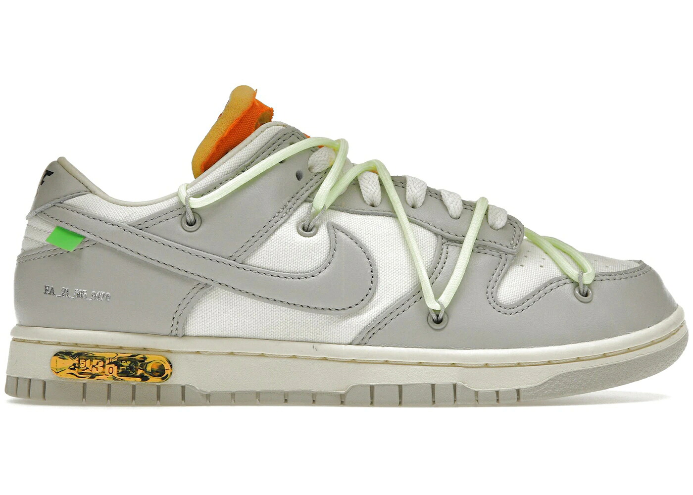 ナイキ ダンク 象牙色 薄墨色 薄墨色 ダンクロー スニーカー メンズ NIKE DUNK LOW OFF-WHITE LOT 43 / SAIL NEUTRAL GREY BARELY VOLT