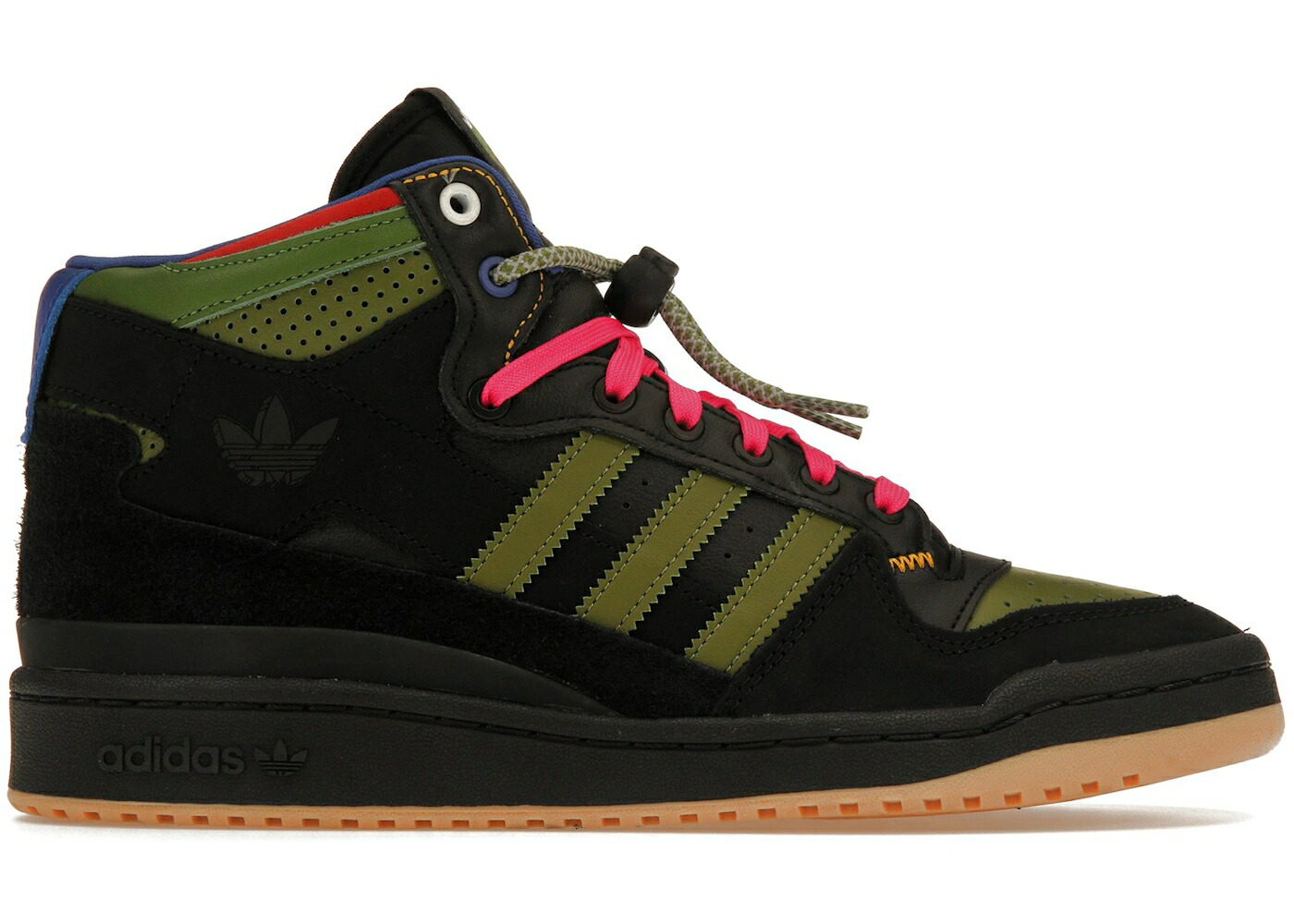 アディダス フォーラム ミッド コア 黒色 ブラック 青色 ブルー スニーカー メンズ ADIDAS FORUM MID RT HEBRU BRANTLEY FROGBOY / CUSTOMIZED CORE BLACK LIGHT BLUE