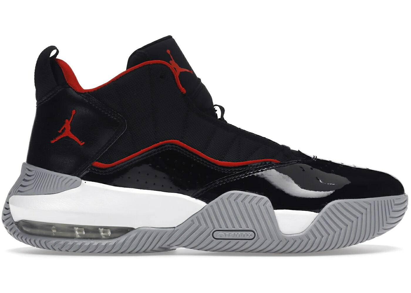 ナイキ ジョーダン パテント 黒色 ブラック 赤 レッド 灰色 グレー スニーカー メンズ JORDAN STAY LOYAL PATENT BRED / BLACK RED GREY