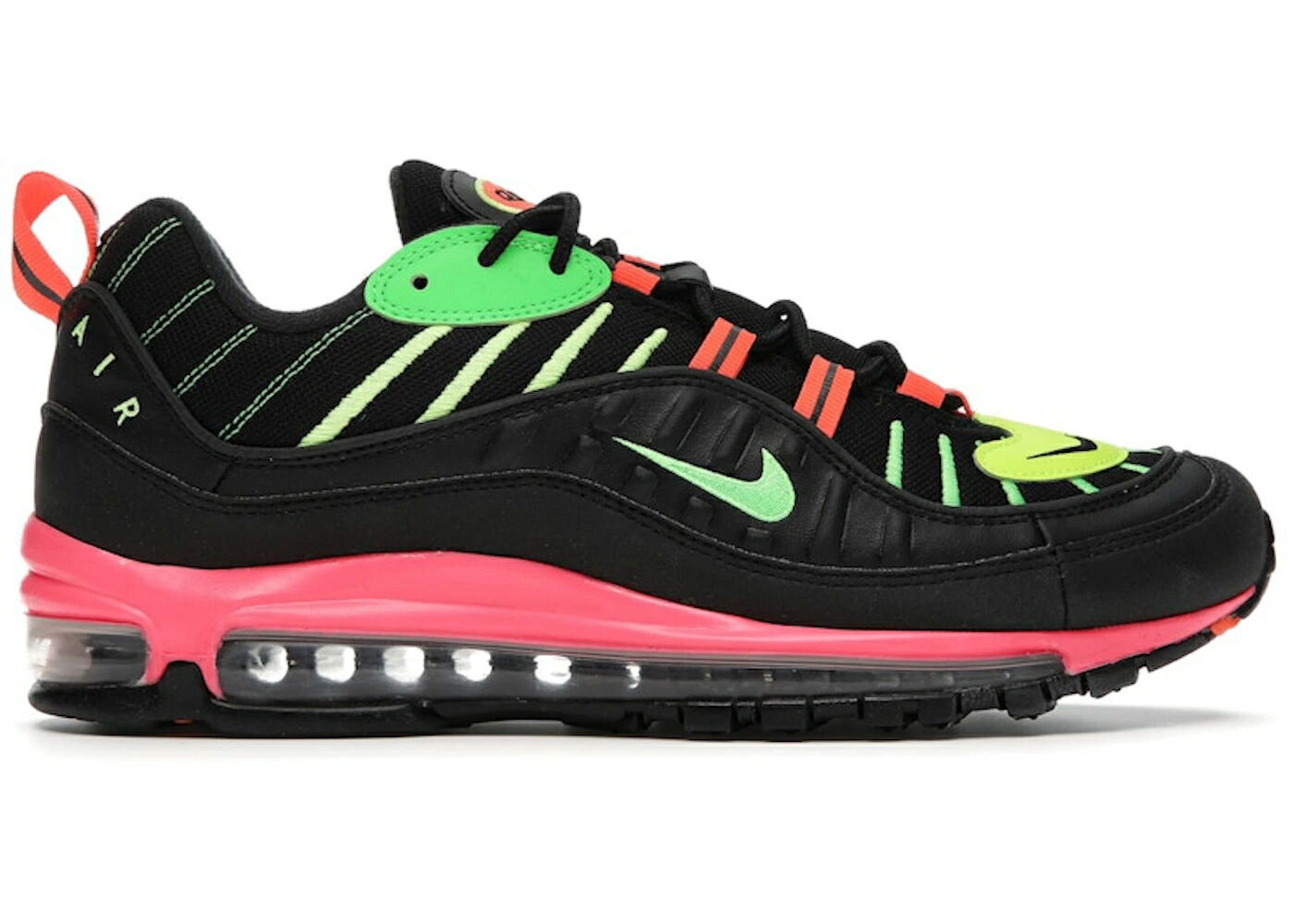 ナイキ マックス 黒色 ブラック 緑 グリーン ストライク ピンク エアマックス スニーカー メンズ NIKE AIR MAX 98 TOKYO NEON / BLACK GREEN STRIKE RACER PINK