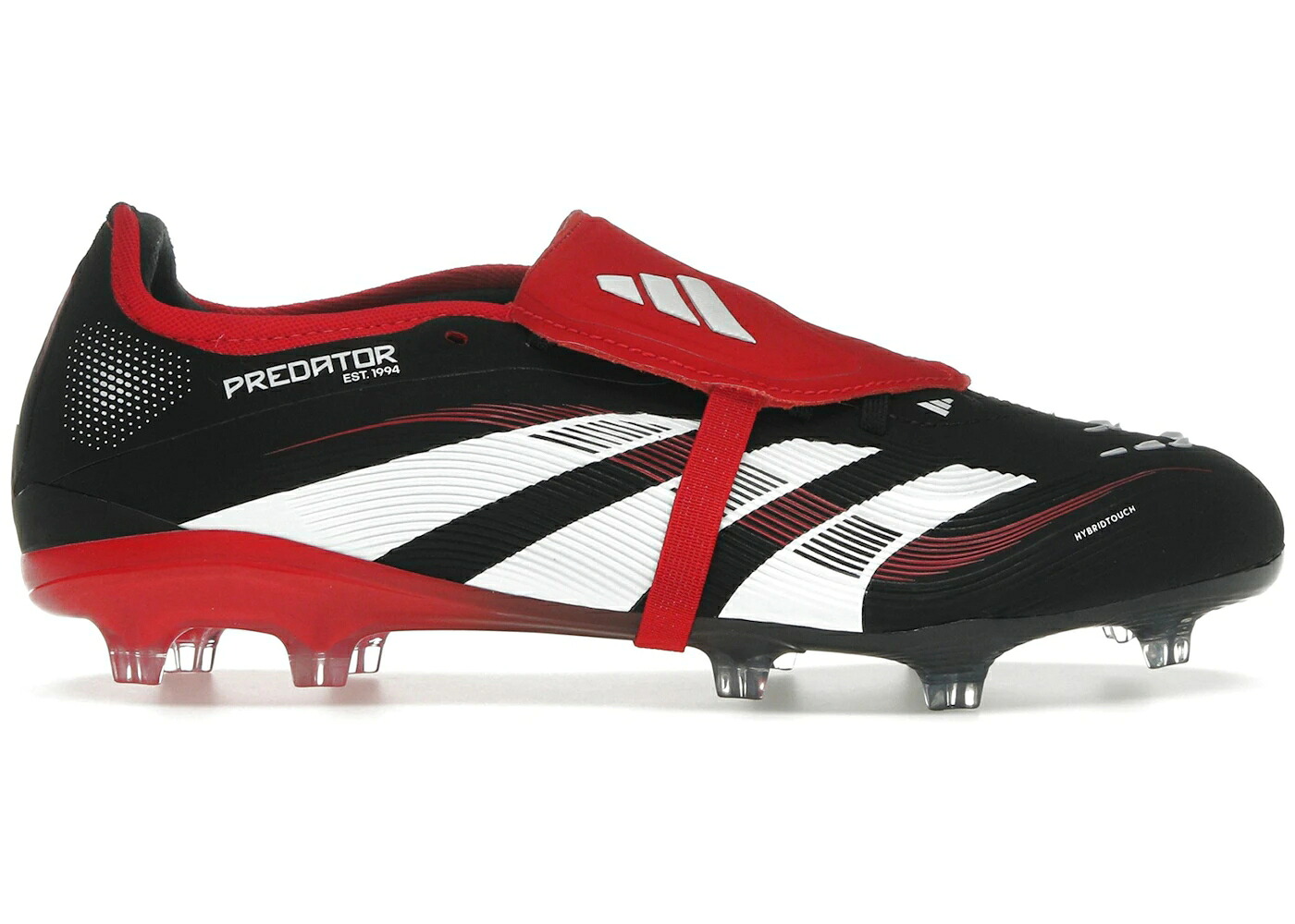 アディダス プレデター プロ コア 黒色 ブラック 白色 ホワイト 赤 レッド スニーカー メンズ ADIDAS PREDATOR PRO FOLD-OVER TONGUE FG MOMENTS / CORE BLACK CLOUD WHITE VIVID RED｜スニケス