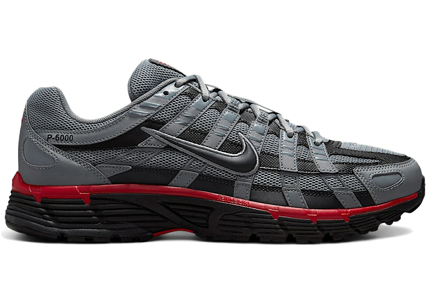 ナイキ 冷やりとした 薄墨色 薄墨色 赤 赤いこと 黒いこと 黒いこと スニーカー メンズ NIKE P-6000 COOL GREY UNIVERSITY RED / COOL GREY BLACK UNIVERSITY RED