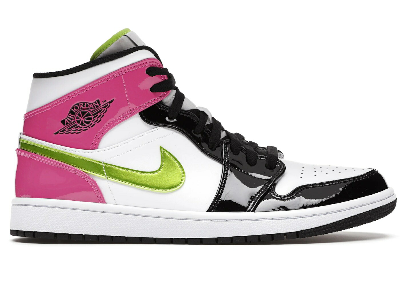ナイキ ジョーダン ミッド 白いこと 白いこと 黒いこと 黒いこと サクラ色 スニーカー メンズ JORDAN 1 MID WHITE BLACK CYBER PINK / WHITE BLACK CYBER PINK 靴-メンズ靴