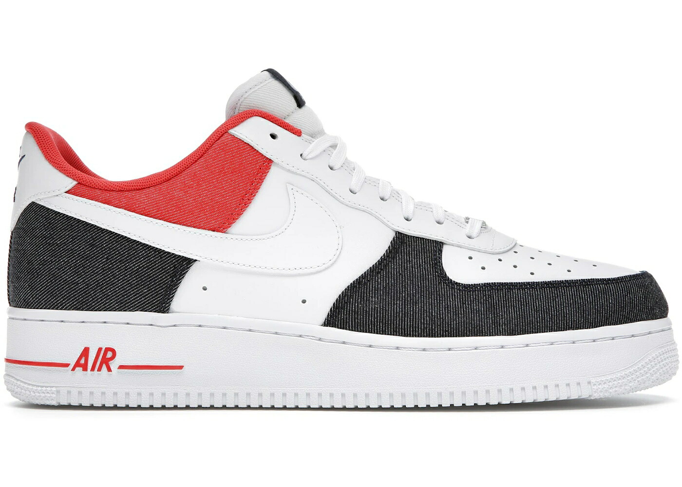 ナイキ デニム 白色 ホワイト 赤 レッド 青色 ブルー エアフォース スニーカー メンズ NIKE AIR FORCE 1 LOW USA DENIM / WHITE RED BLUE DENIM