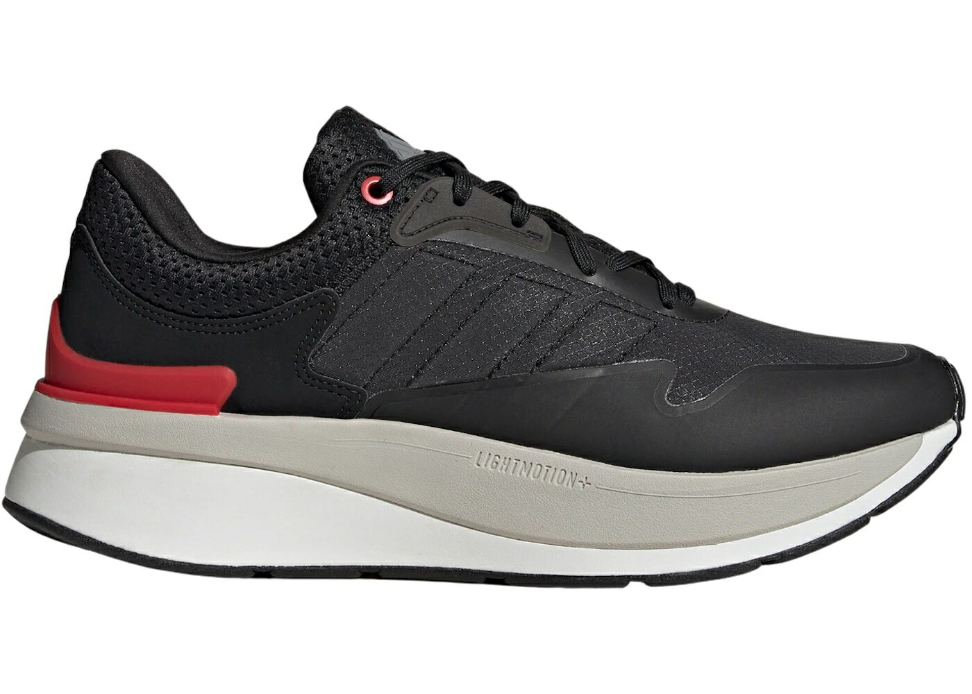 アディダス カーボン 灰色 グレー LIGHTMOTION+ スニーカー メンズ ADIDAS ZNCHILL CARBON GREY BETTER SCARLET / CARBON GREY THREE BETTER SCARLET
