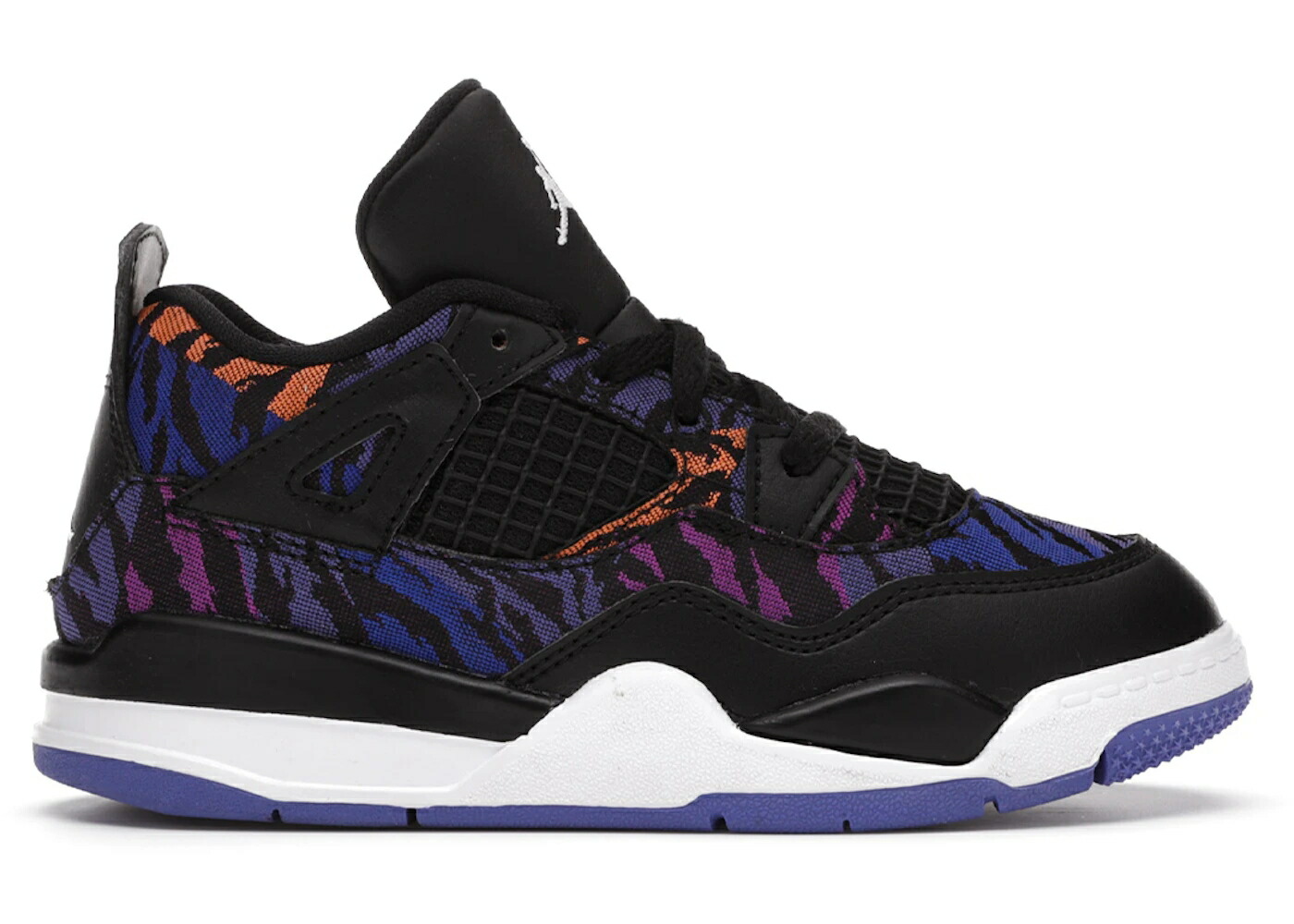 ナイキ ジョーダン 黒色 ブラック ラッシュ 紫 バイオレット 白色 ホワイト ジュニア キッズ JORDAN 4 RETRO BLACK RUSH VIOLET (TD) / BLACK WHITE RUSH VIOLET