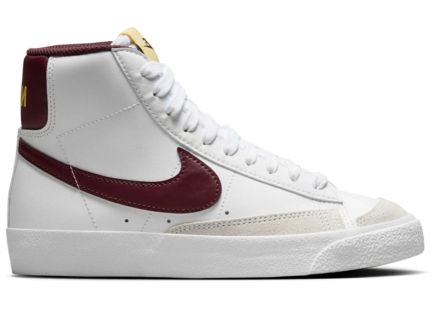 ナイキ ブレイザー ミッド 白色 ホワイト ワイン色 バーガンディー ゴールド ジュニア キッズ NIKE BLAZER MID 77 WHITE BURGUNDY CRUSH (GS) / WHITE SATURN GOLD BURGUNDY CRUSH ベビー マタニティ スニーカ