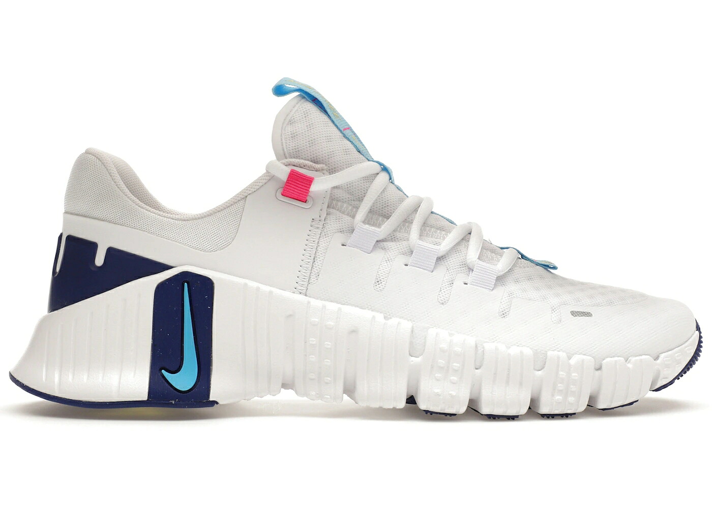 ナイキ 無償性 白いこと 白いこと 青味 青み サクラ色 ディープ スニーカー メンズ NIKE FREE METCON 5 WHITE AQUARIUS BLUE / WHITE FIERCE PINK DEEP ROYAL