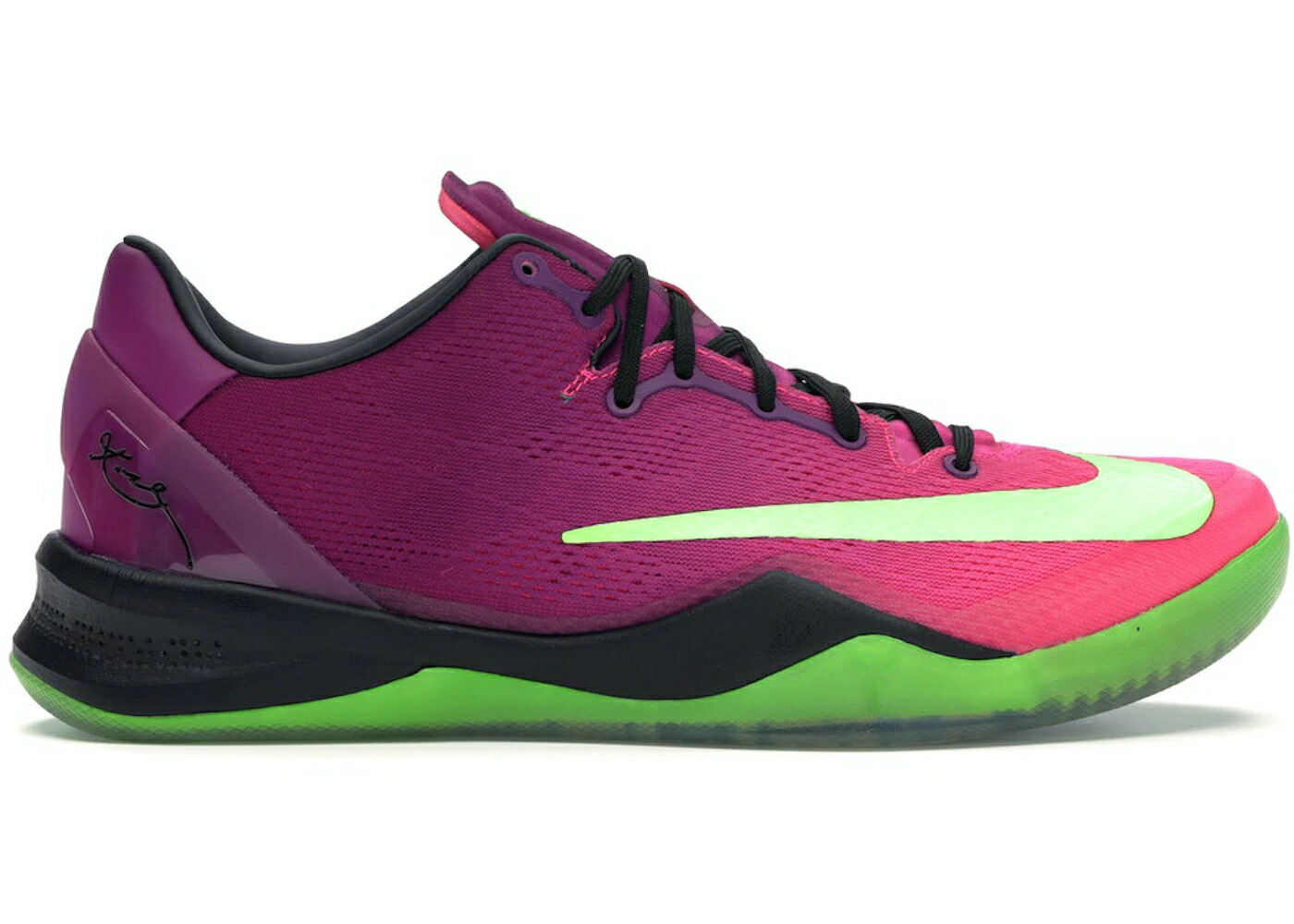 ナイキ コービー 赤 レッド 緑 グリーン ピンク スニーカー メンズ NIKE KOBE 8 MAMBACURIAL / RED PLUM ELECTRIC GREEN PINK