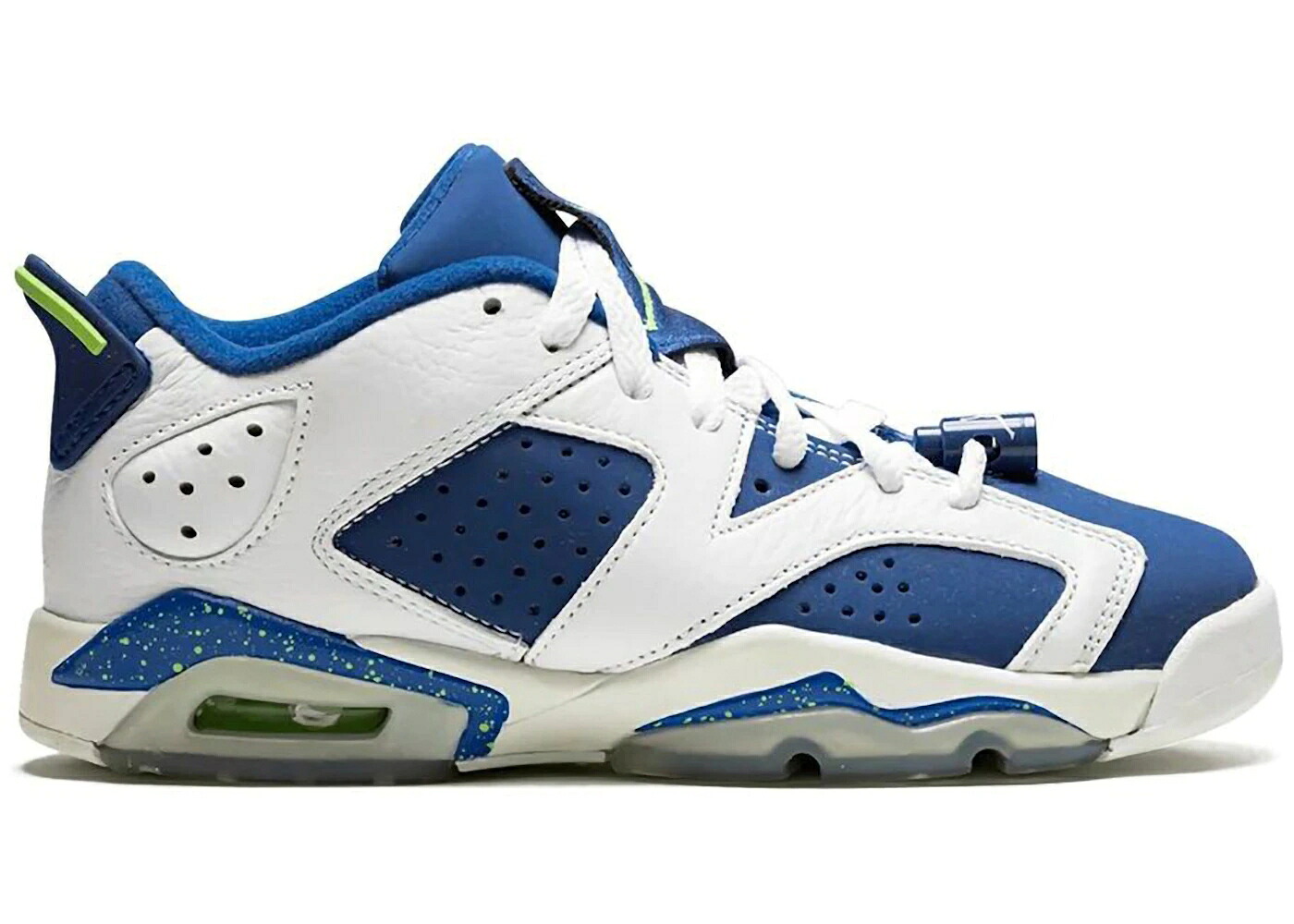 ナイキ ジョーダン 緑 グリーン 白色 ホワイト 青色 ブルー ジュニア キッズ JORDAN 6 LOW GHOST GREEN (GS) / WHITE GHOST GREEN INSGN BLUE ベビー マタニティ スニーカー｜スニケス