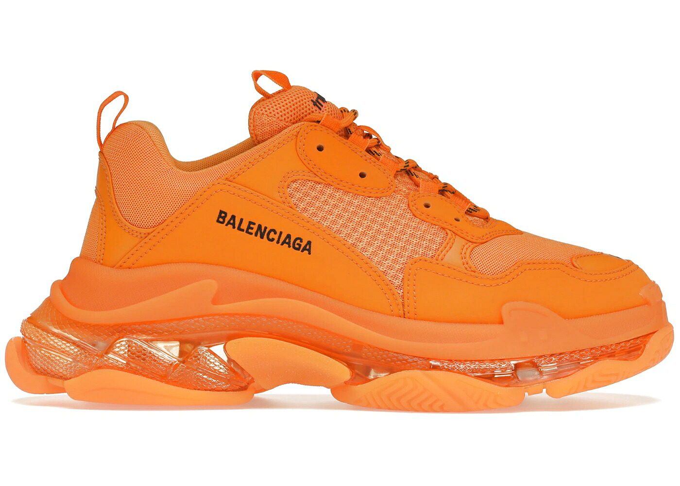 バレンシアガ 橙 オレンジ スニーカー メンズ BALENCIAGA TRIPLE S CLEAR SOLE ORANGE /