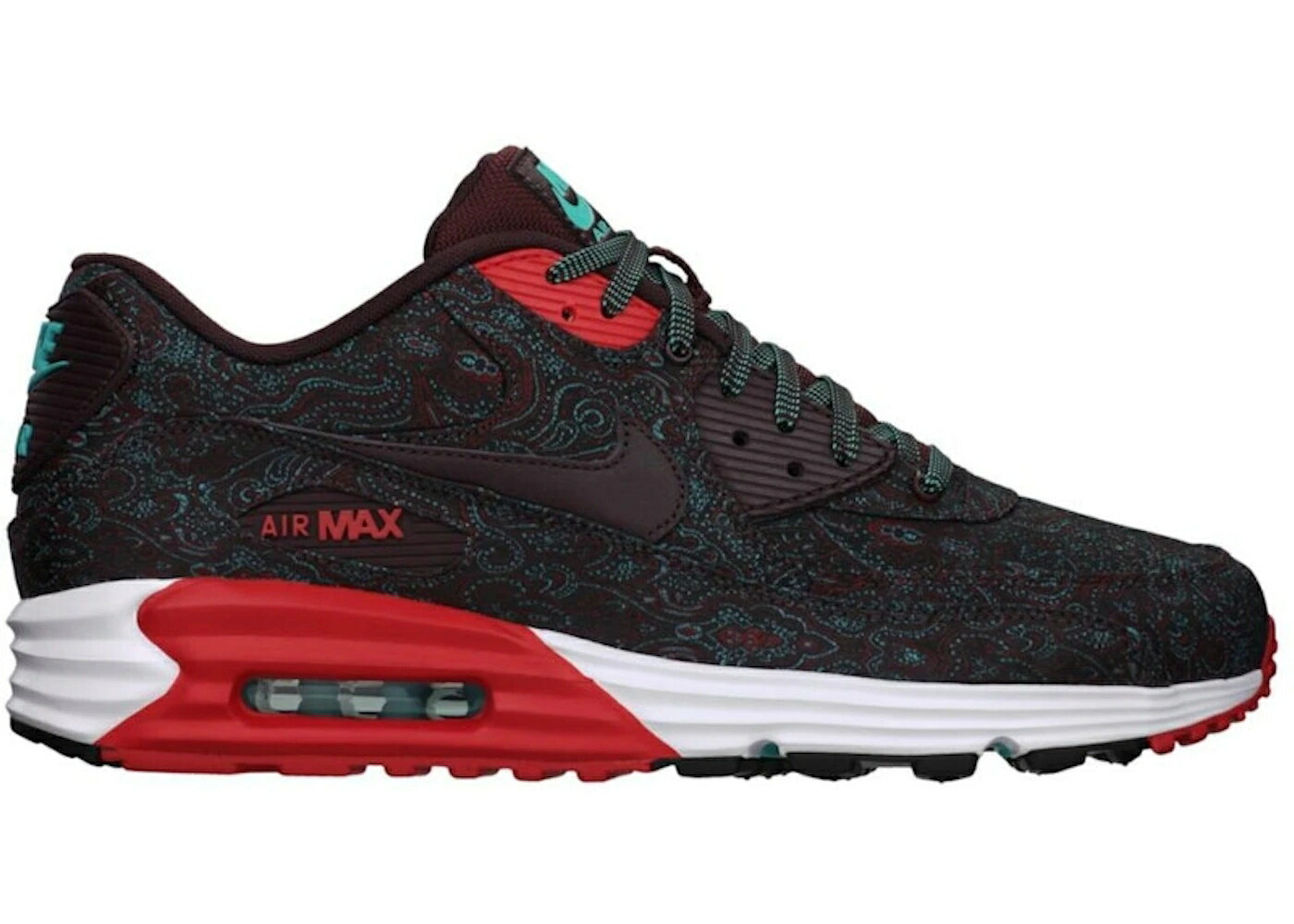 ナイキ マックス ディープ ワイン色 バーガンディー 赤 レッド エアマックスルナー90 スニーカー メンズ NIKE AIR MAX LUNAR90 BURGUNDY-PAISLEY / DEEP BURGUNDY CHALLENGE RED