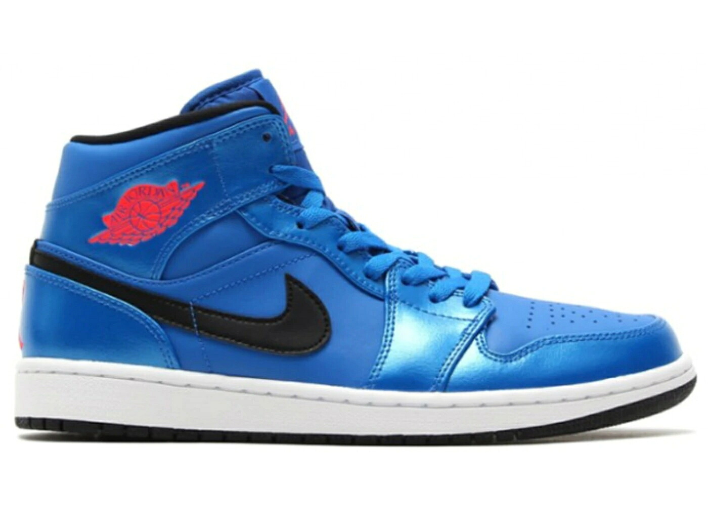 ナイキ ジョーダン ミッド 青味 青み 黒いこと 黒いこと 白いこと 白いこと スニーカー メンズ JORDAN 1 RETRO MID SPORT BLUE / SPORT BLUE BLACK WHITE INFRARED