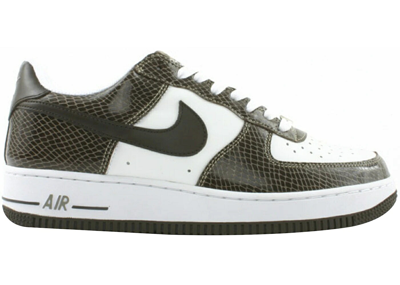 ナイキ 茶色 ブラウン 白色 ホワイト カーキ エアフォース スニーカー メンズ NIKE AIR FORCE 1 LOW SNAKESKIN BAROQUE BROWN / WHITE BAROQUE BROWN KHAKI
