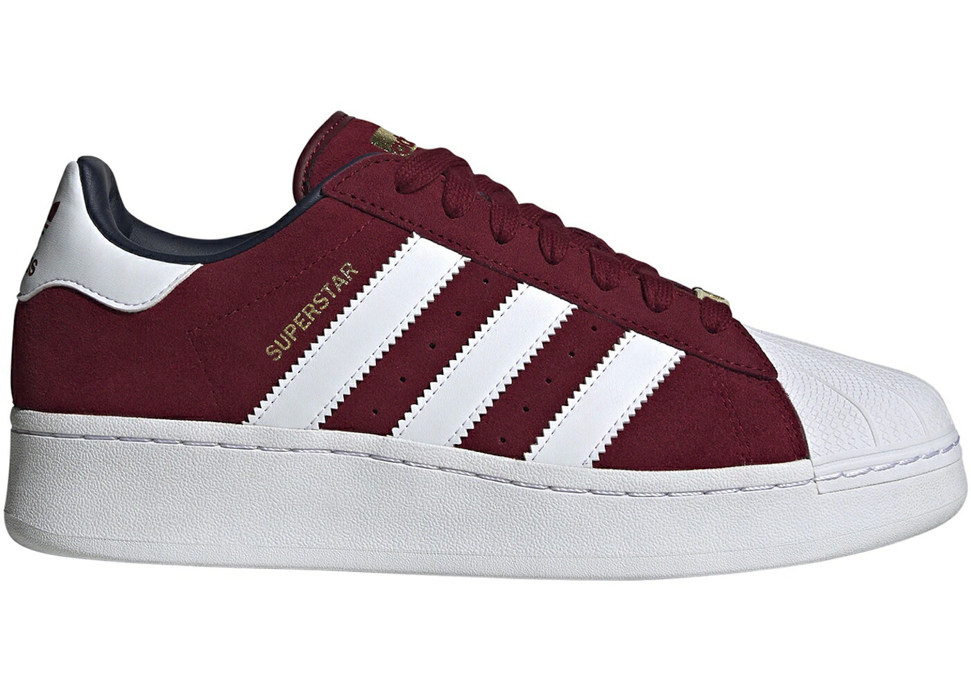 アディダス スーパースター ワイン色 バーガンディー 白色 ホワイト スニーカー メンズ ADIDAS SUPERSTAR XLG COLLEGIATE BURGUNDY WHITE / COLLEGIATE BURGUNDY CLOUD WHITE