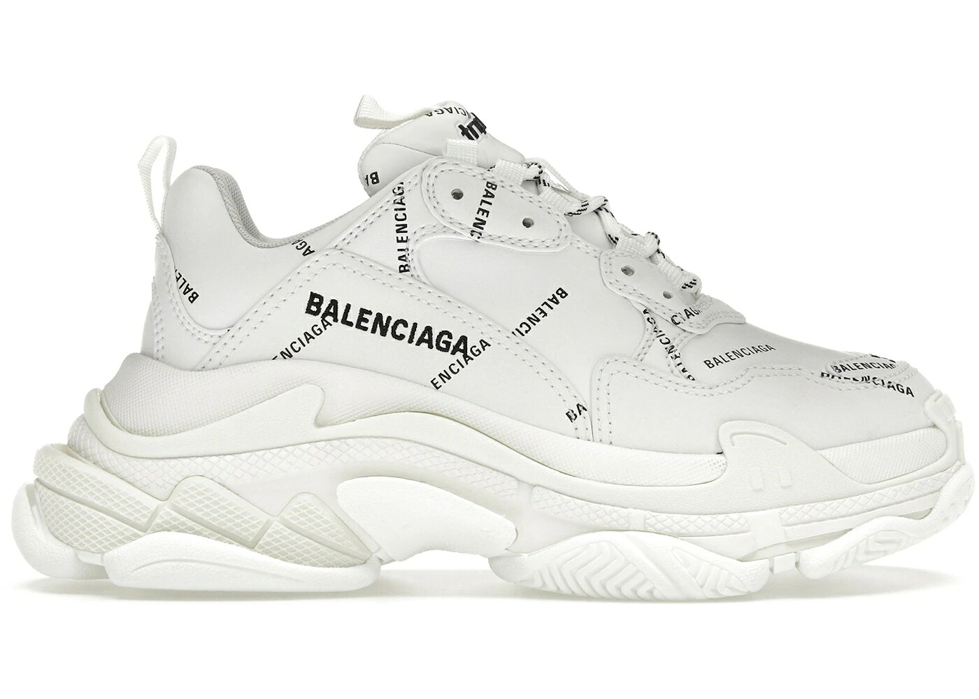 バレンシアガ ロゴタイプ 白いこと 白いこと 黒いこと 黒いこと WOMEN\u0027S スニーカー レディース BALENCIAGA TRIPLE S ALLOVER LOGO WHITE (WOMEN\u0027S) / WHITE BLACK