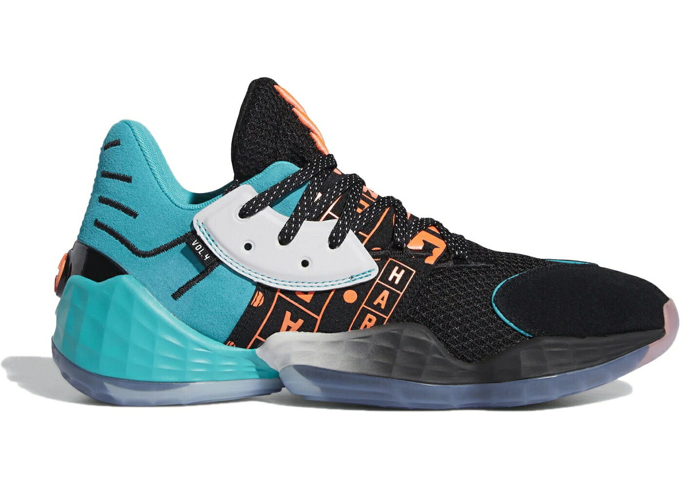 アディダス ハーデン コア 黒色 ブラック VOL. スニーカー メンズ ADIDAS HARDEN 4 GEEK UP / CORE BLACK SIGNAL CORAL HI RES