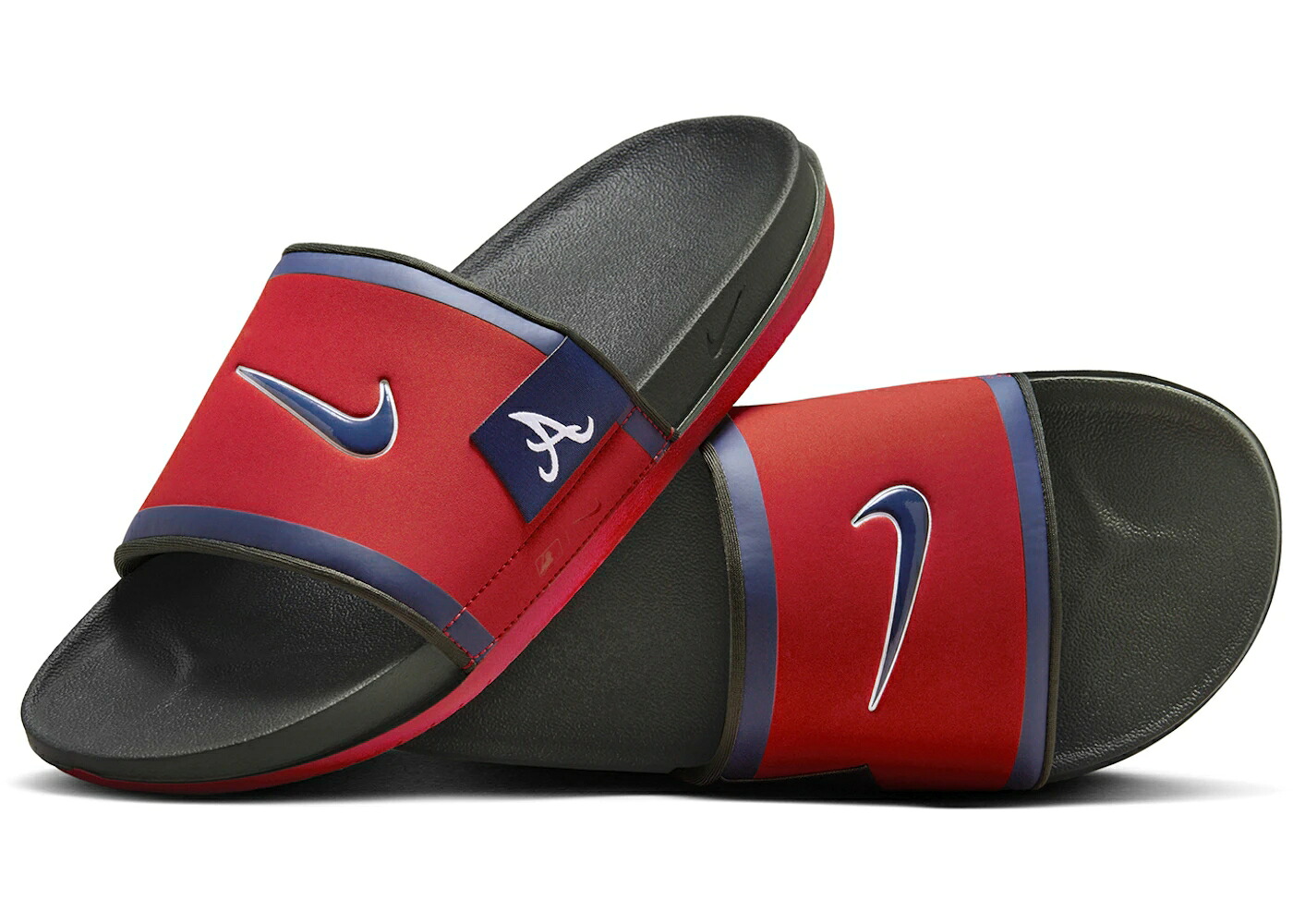 ナイキ サンダル ジョージアの州都 ブレーブス 赤 赤いこと 薄墨色 薄墨色 スニーカー メンズ NIKE OFFCOURT SLIDE ATLANTA BRAVES / SPORT RED DARK SMOKE GREY
