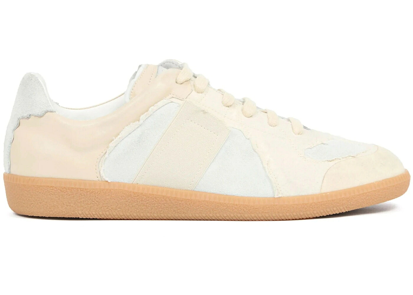 メゾンマルジェラ クリーム スニーカー メンズ MAISON MARGIELA MAISON MARGIELA REPLICA INSIDE OUT LOW REVERSED / CREAM｜スニケス