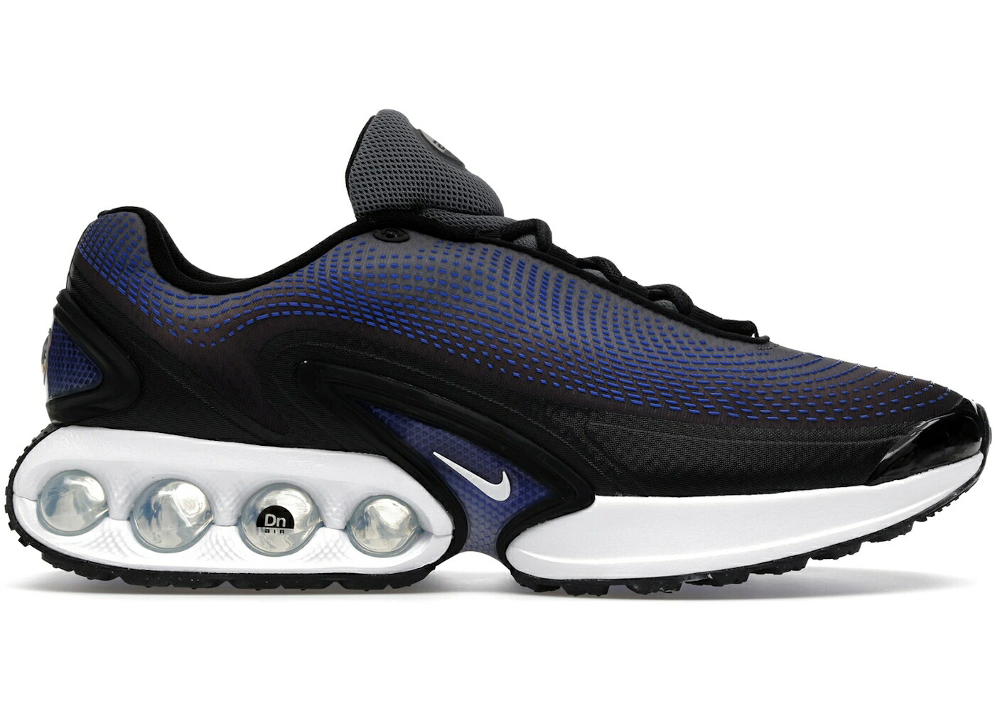 ナイキ マックス 黒いこと 黒いこと 青味 青み 薄墨色 薄墨色 エア湖マックス スニーカー メンズ NIKE AIR MAX DN BLACK RACER BLUE / BLACK LIGHT SMOKE GREY RACER