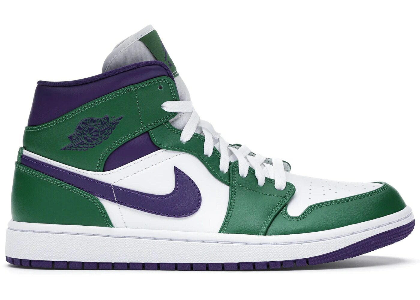 ナイキ ジョーダン ミッド 厚地の外套 紫 パープル 白いこと 白いこと スニーカー メンズ JORDAN 1 MID INCREDIBLE HULK / ALOE VERDE COURT PURPLE WHITE