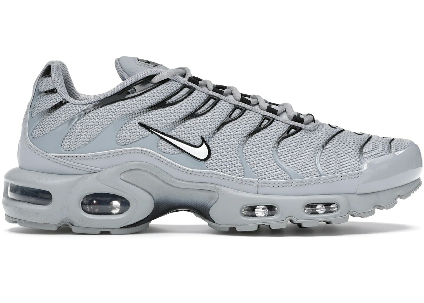 ナイキ マックス 灰色 グレー 黒色 ブラック 白色 ホワイト エアマックスプラス スニーカー メンズ NIKE AIR MAX PLUS WOLF GREY / WOLF GREY BLACK WHITE