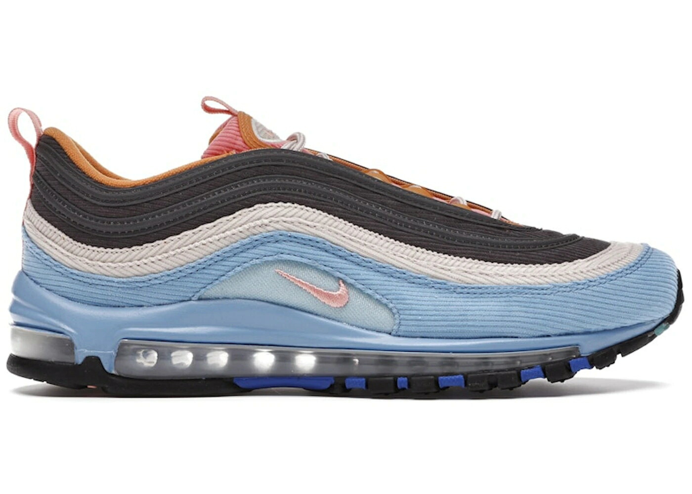 ナイキ マックス コーデュロイ 青色 ブルー ピンク 茶色 ブラウン 砂色 サンド エアマックス スニーカー メンズ NIKE AIR MAX 97 CORDUROY LIGHT BLUE / LIGHT BLUE PINK BROWN SAND