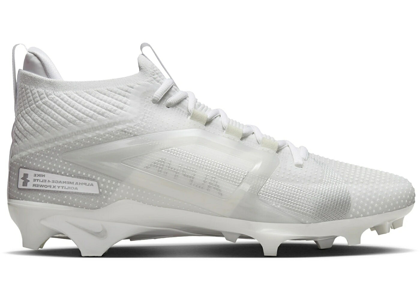 ナイキ アルファ エリート 白色 ホワイト 銀色 シルバー スニーカー メンズ NIKE ALPHA MENACE 4 ELITE WHITE METALLIC SILVER / WHITE METALLIC SILVER