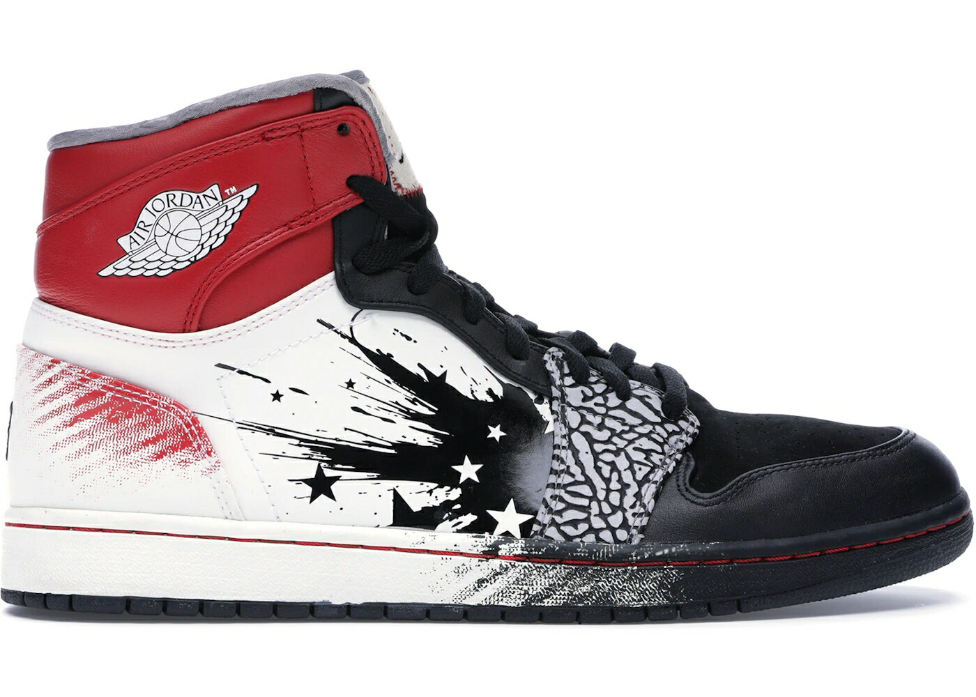ナイキ ジョーダン 白色 ホワイト 黒色 ブラック 赤 レッド 灰色 シメント スニーカー メンズ JORDAN 1 RETRO DAVE WHITE WINGS FOR THE FUTURE / BLACK SPORT RED WHITE CEMENT