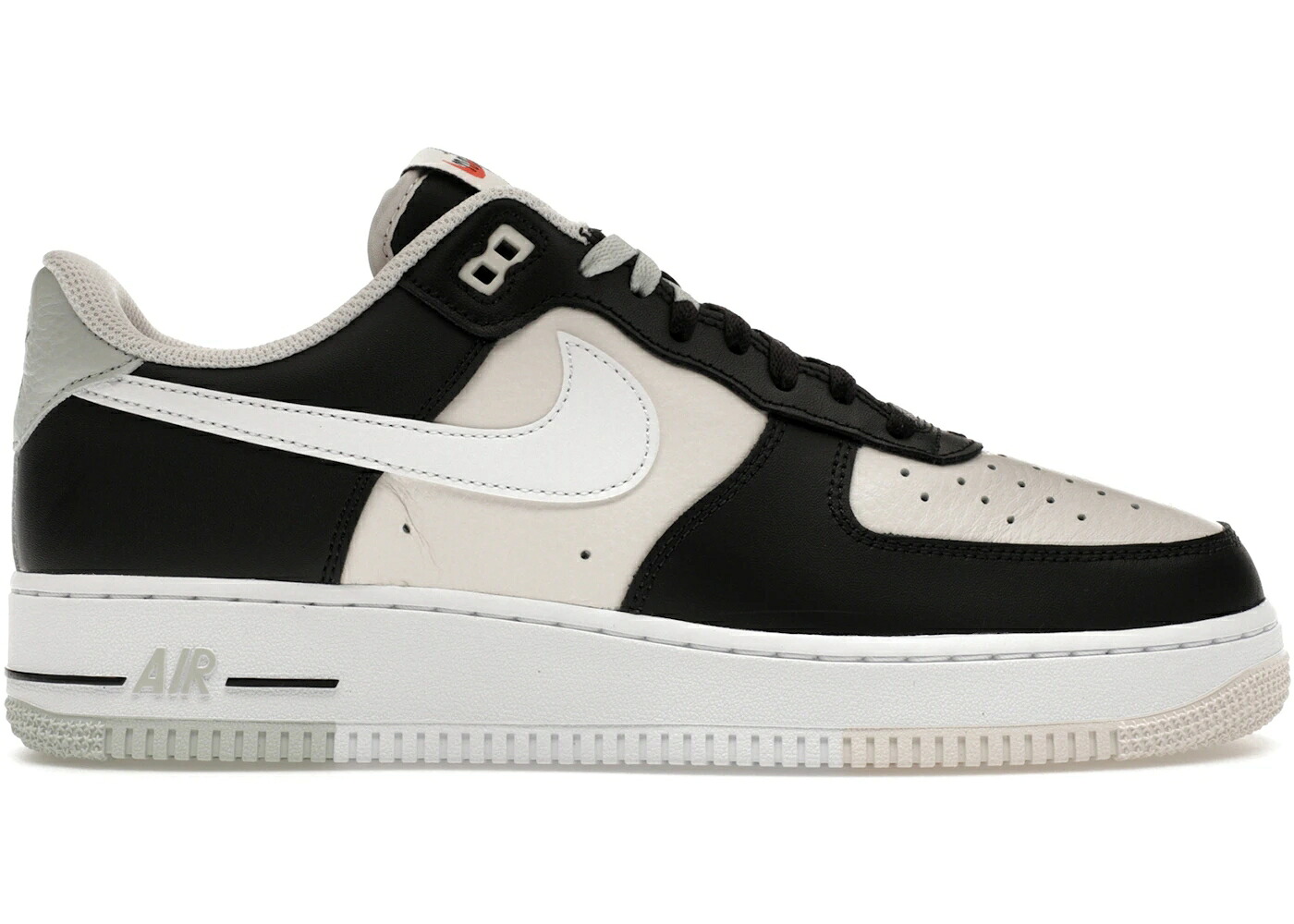 ナイキ 黒色 ブラック 白色 ホワイト 銀色 シルバー エアフォース '07 スニーカー メンズ NIKE AIR FORCE 1 LOW LV8 SPLIT BLACK PHANTOM / BLACK PHANTOM WHITE LIGHT SILVER