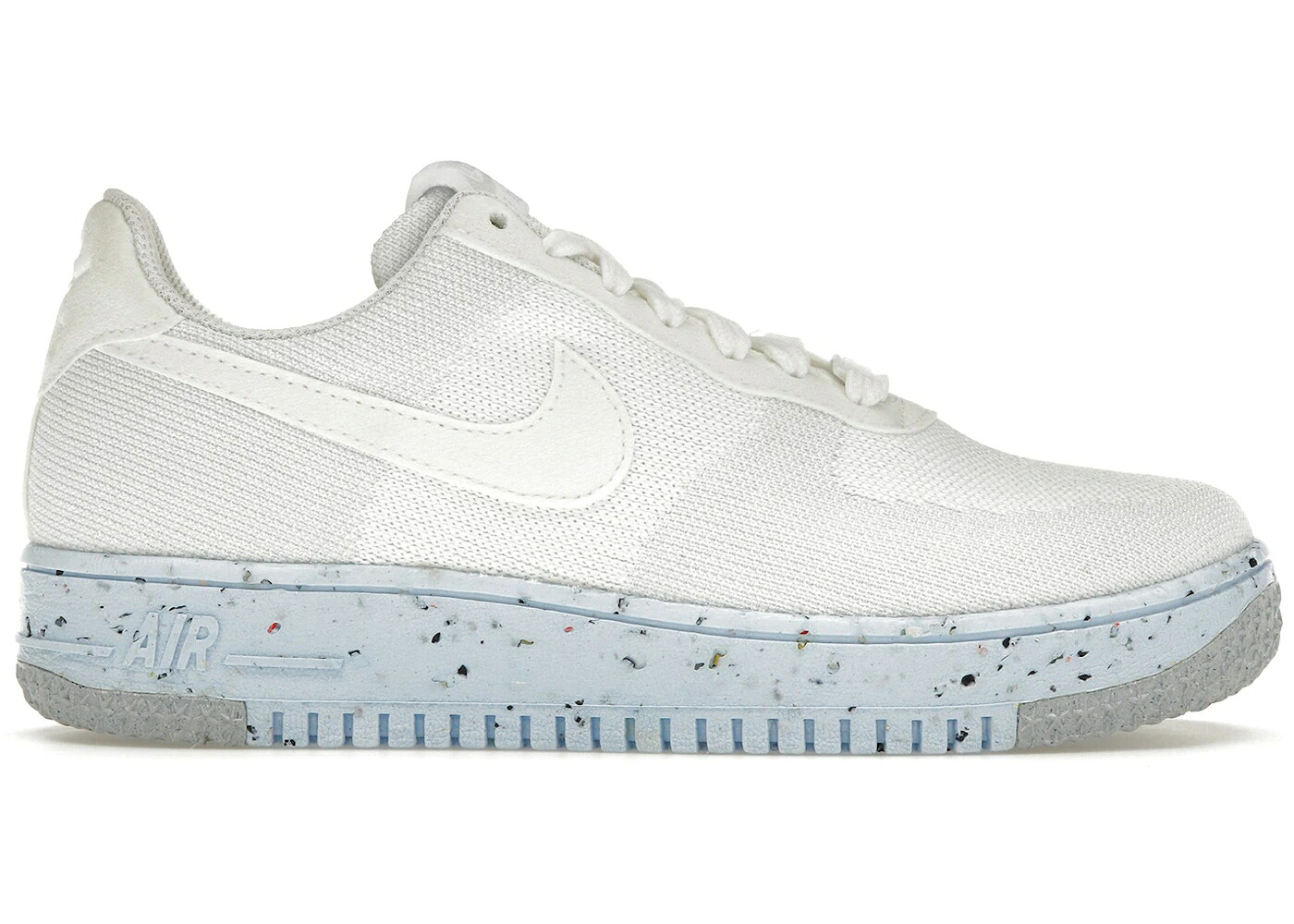 ナイキ フライニット 白色 ホワイト 青色 ブルー ピュア プラチナム エアフォース WOMEN'S スニーカー レディース NIKE AIR FORCE 1 LOW CRATER FLYKNIT WHITE ICE BLUE (WOMEN'S) / WHITE PURE PLATINUM WHITE｜スニケス
