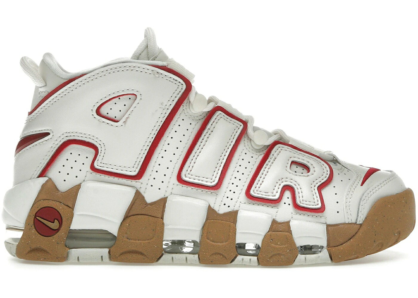 ナイキ アップテンポ 赤 レッド 茶色 ブラウン エアモアアップテンポ モアテン WOMEN スニーカー レディース NIKE AIR MORE UPTEMPO PHANTOM GYM RED GUM (WOMEN) / PHANTOM GUM LIGHT BROWN CLEAR