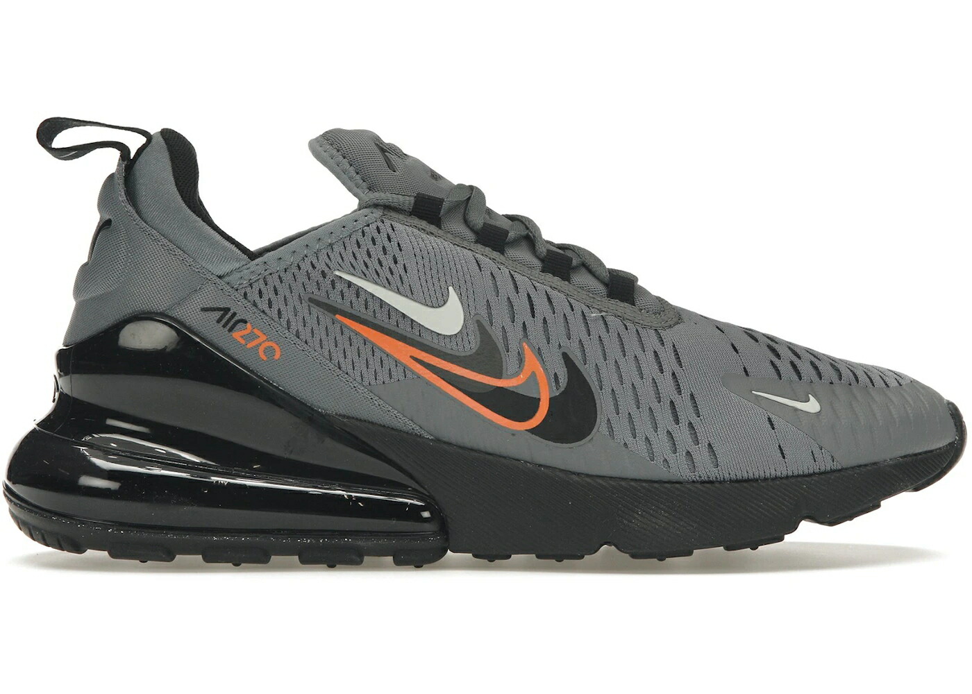 ナイキ マックス スウッシュ スウォッシュ 薄墨色 薄墨色 大気圏マックス スニーカー メンズ NIKE AIR MAX 270 MULTI SWOOSH / SMOKE GREY BRIGHT MANDARIN