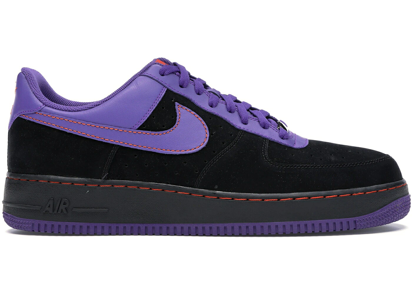ナイキ バークリー サンズ 黒色 ブラック 紫 パープル 橙 オレンジ エアフォース スニーカー メンズ NIKE AIR FORCE 1 LOW CHARLES BARKLEY SUNS AWAY / BLACK VARSITY PURPLE ORANGE|スニケス