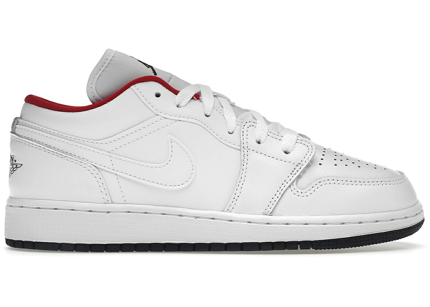 ナイキ ジョーダン 白色 ホワイト 赤 レッド 黒色 ブラック 青色 ブルー ジュニア キッズ JORDAN 1 LOW WHITE GYM RED BLACK (GS) / WHITE GYM RED UNIVERSITY BLUE ベビー マタニティ スニーカー｜スニケス