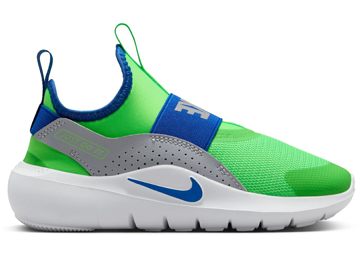 ナイキ 緑 グリーン ストライク ゲーム 灰色 グレー 白色 ホワイト ゲームロイヤル 青 ブルー ジュニア キッズ NIKE FLEX RUNNER 4 GREEN STRIKE GAME ROYAL (PS) / GREEN STRIKE WOLF GREY WHITE ベビー マタニ