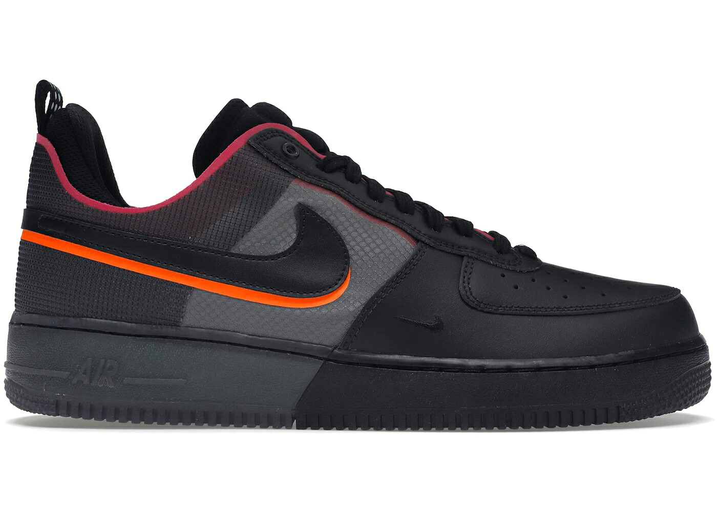 ナイキ リアクト 黒色 ブラック チーム 橙 オレンジ ピンク エアフォース スニーカー メンズ NIKE AIR FORCE 1 REACT BLACK TEAM ORANGE PINK PRIME / BLACK BLACK TEAM ORANGE PINK|スニケス