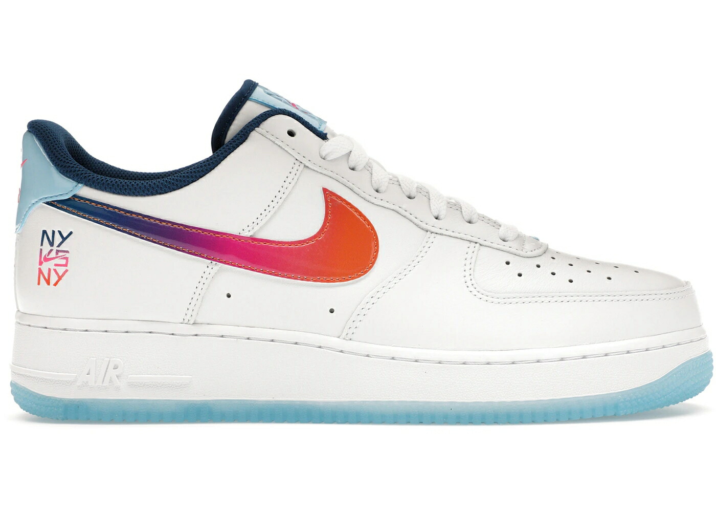 ナイキ 白色 ホワイト コート 青色 ブルー ピンク エアフォース 07 VS. スニーカー メンズ NIKE AIR FORCE 1 LOW PRM NY / WHITE COURT BLUE HYPER PINK