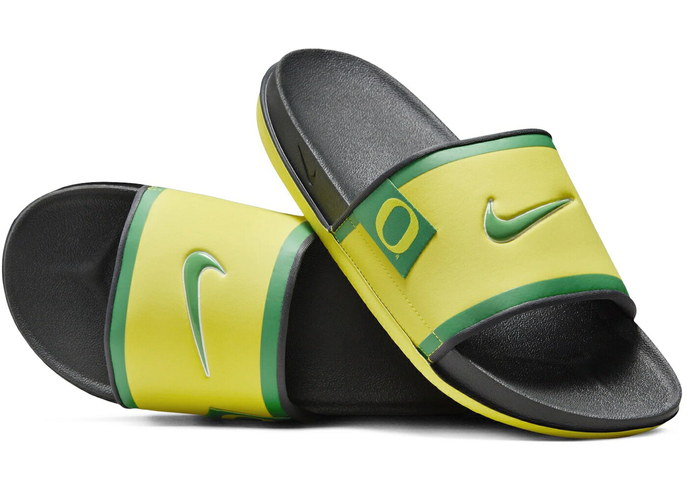 ナイキ サンダル オレゴン 黄色 イエロー ストライク 灰色 グレー スニーカー メンズ NIKE OFFCOURT SLIDE OREGON / YELLOW STRIKE DARK SMOKE GREY
