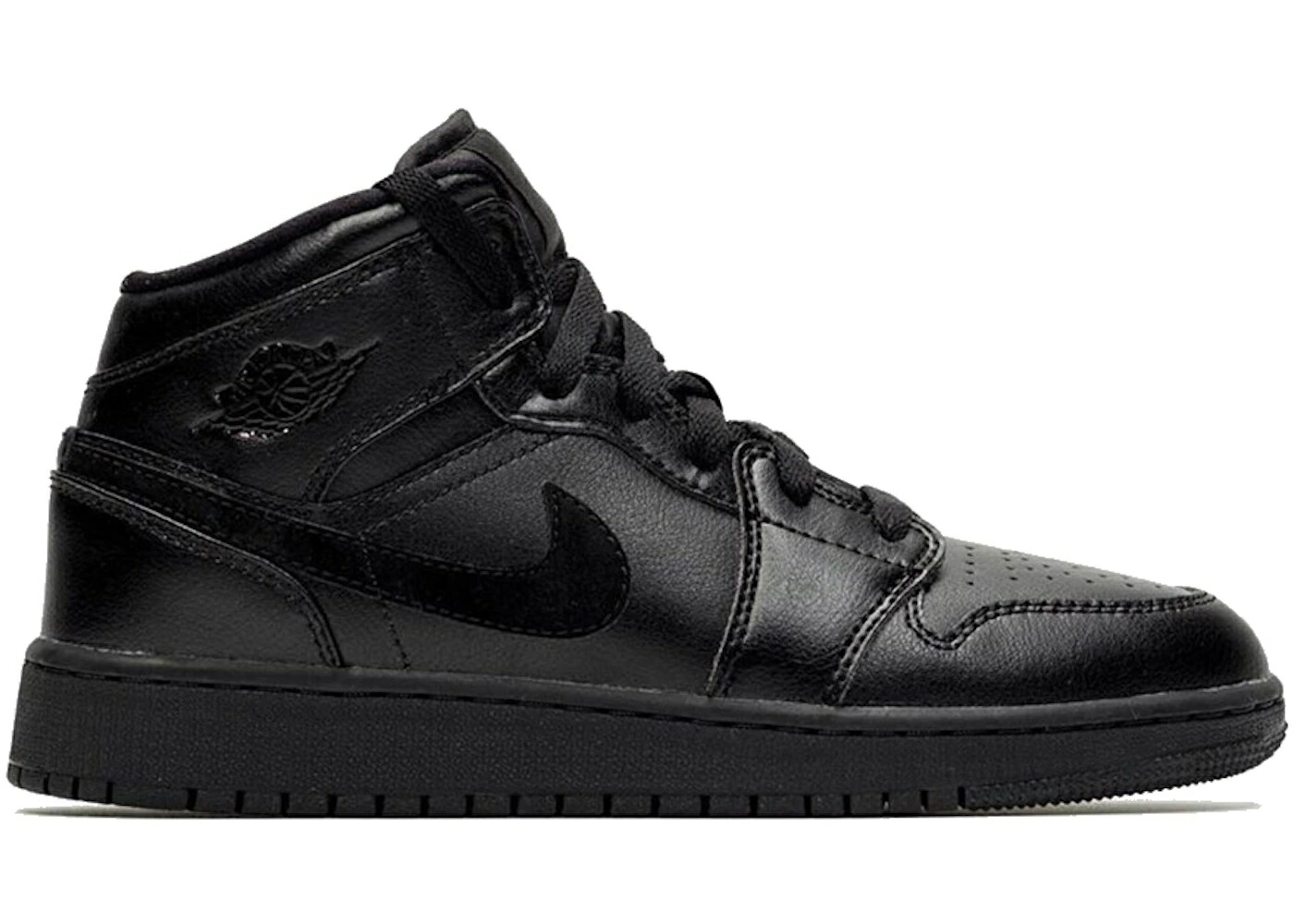 ナイキ ジョーダン ミッド ディープ 黒いこと 黒いこと スウッシュ スウォッシュ 御坊っちゃん キッズ JORDAN 1 MID DEEP BLACK NUBUCK SWOOSH (GS) / BLACK BLACK BLACK もの言う花 マタニティ スニーカー