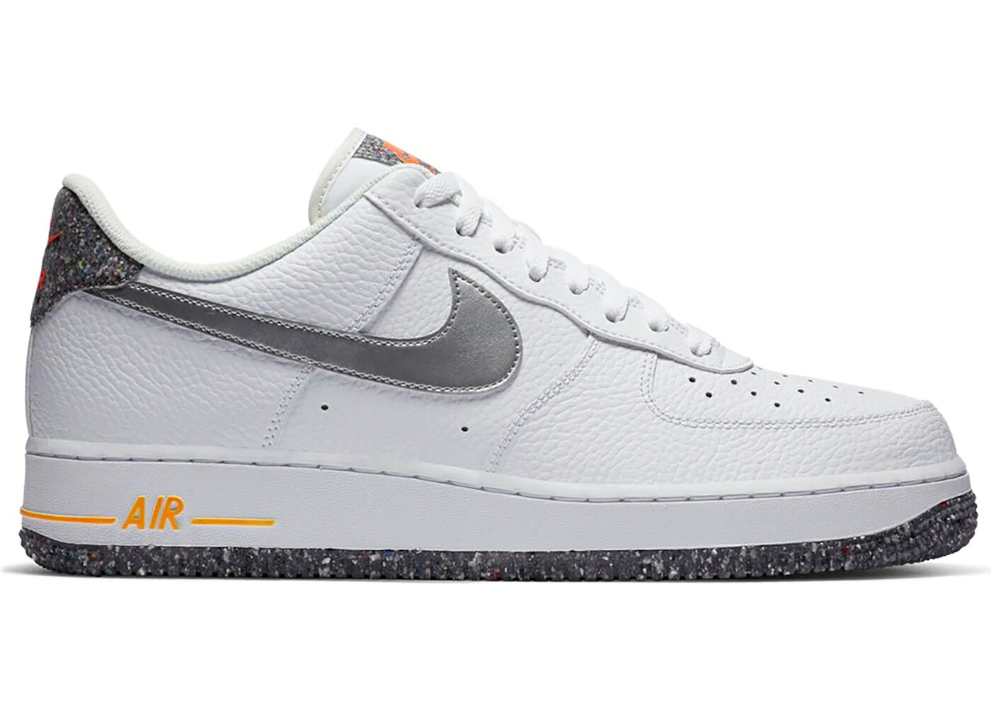 ナイキ 白いこと 白いこと しろがね色 しろがね色 空軍 スニーカー メンズ NIKE AIR FORCE 1 CRATER GRIND WHITE / WHITE METALLIC SILVER LIGHT